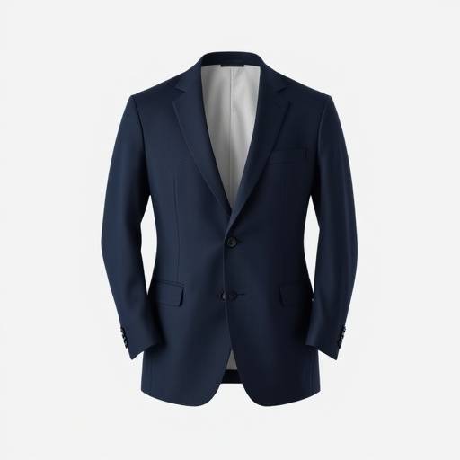 Classic navy blue wool suit jacket