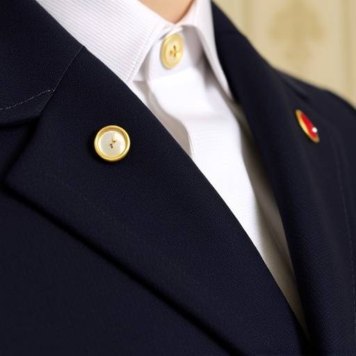 Detail shot of a bespoke Italian wool suit featuring mother-of-pearl buttons and a hand-stitched lapel, emphasizing quality craftsmanship.